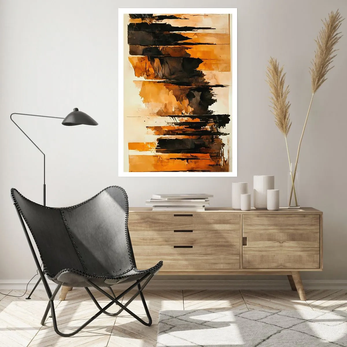 Plagát - Harmónia čiernej a zlatej - 40x50 cm