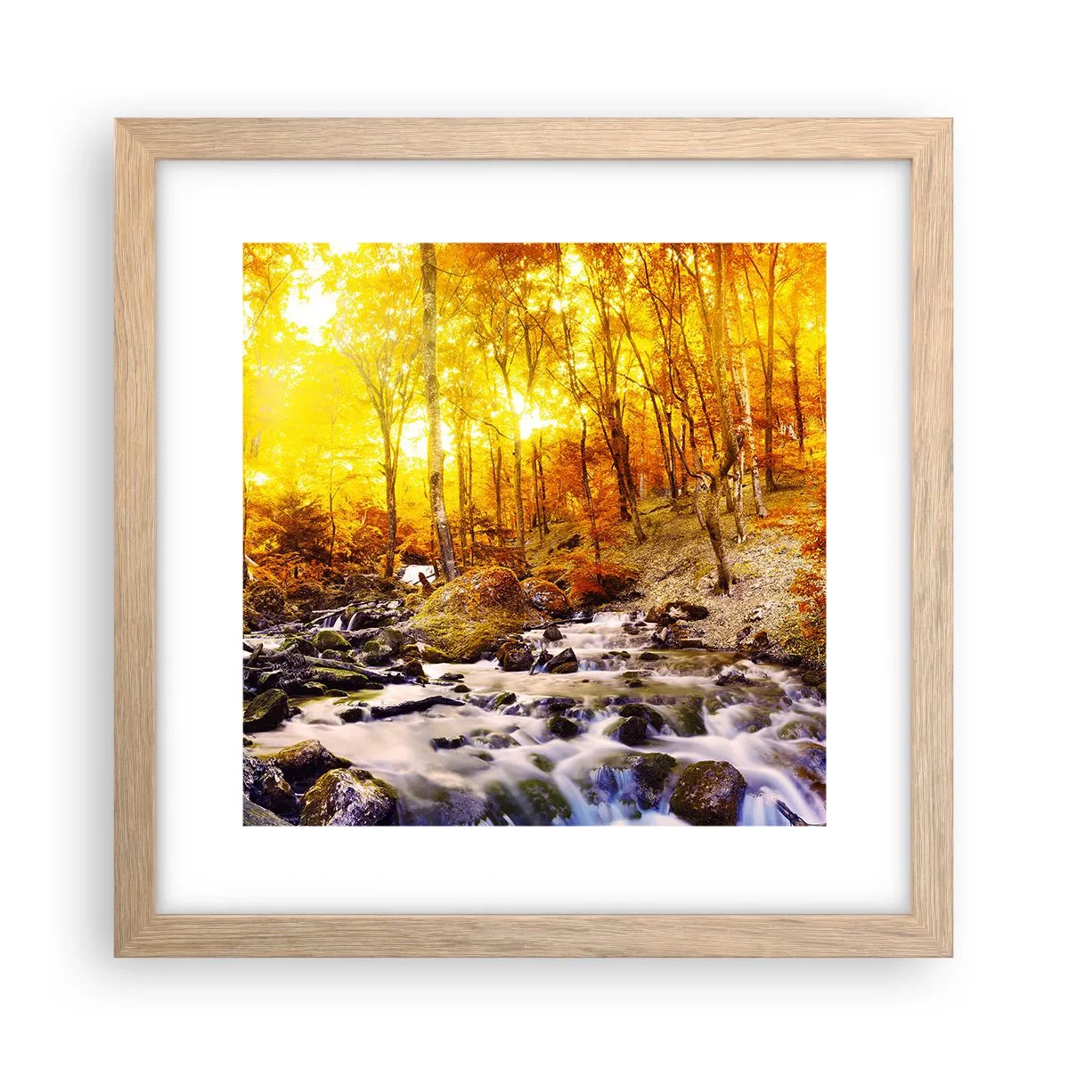 Plagát v ráme zo svetlého duba - Kamene zasadené do zlata a platiny - 30x30 cm