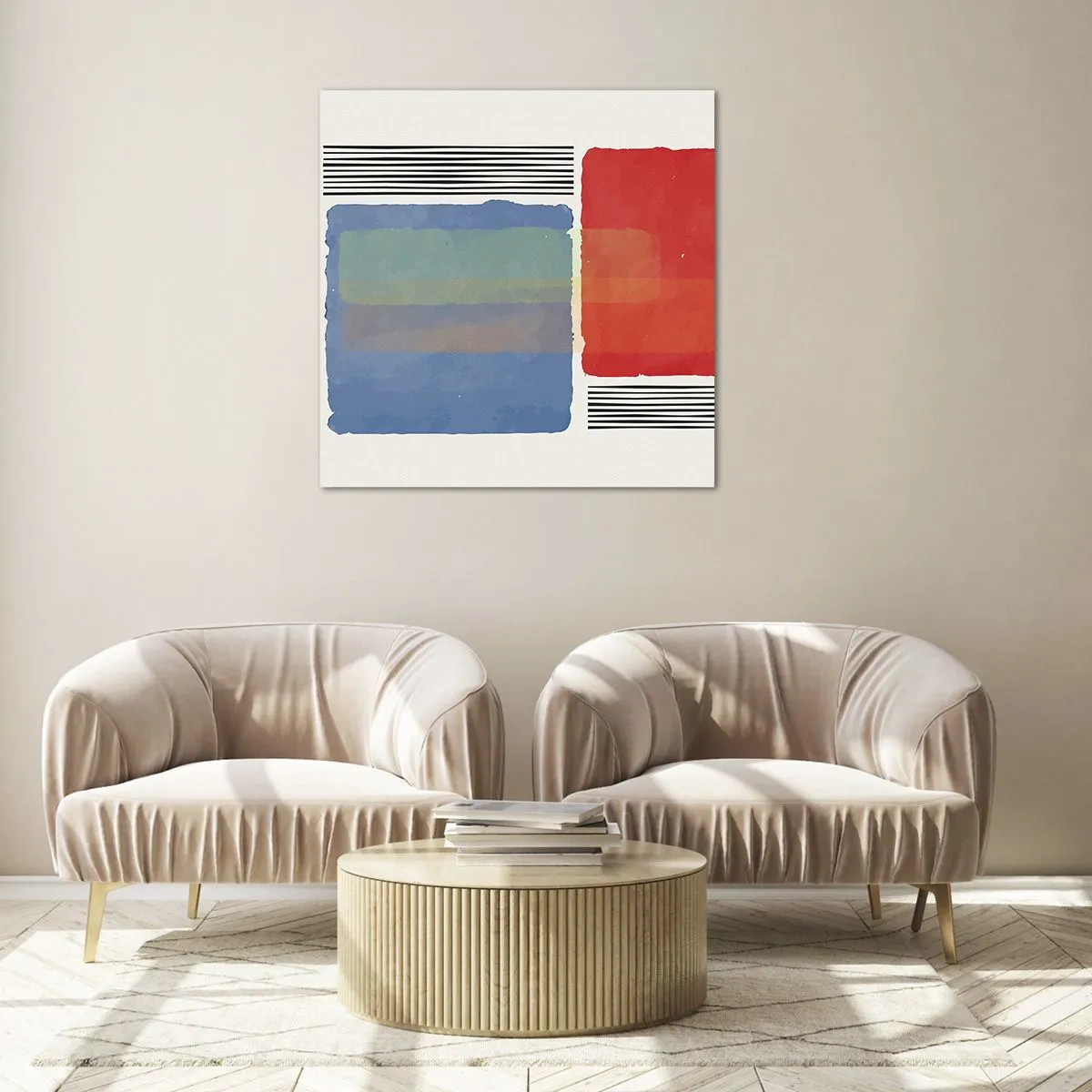 Obraz na skle - Duch a písmeno geometrie - 70x70 cm