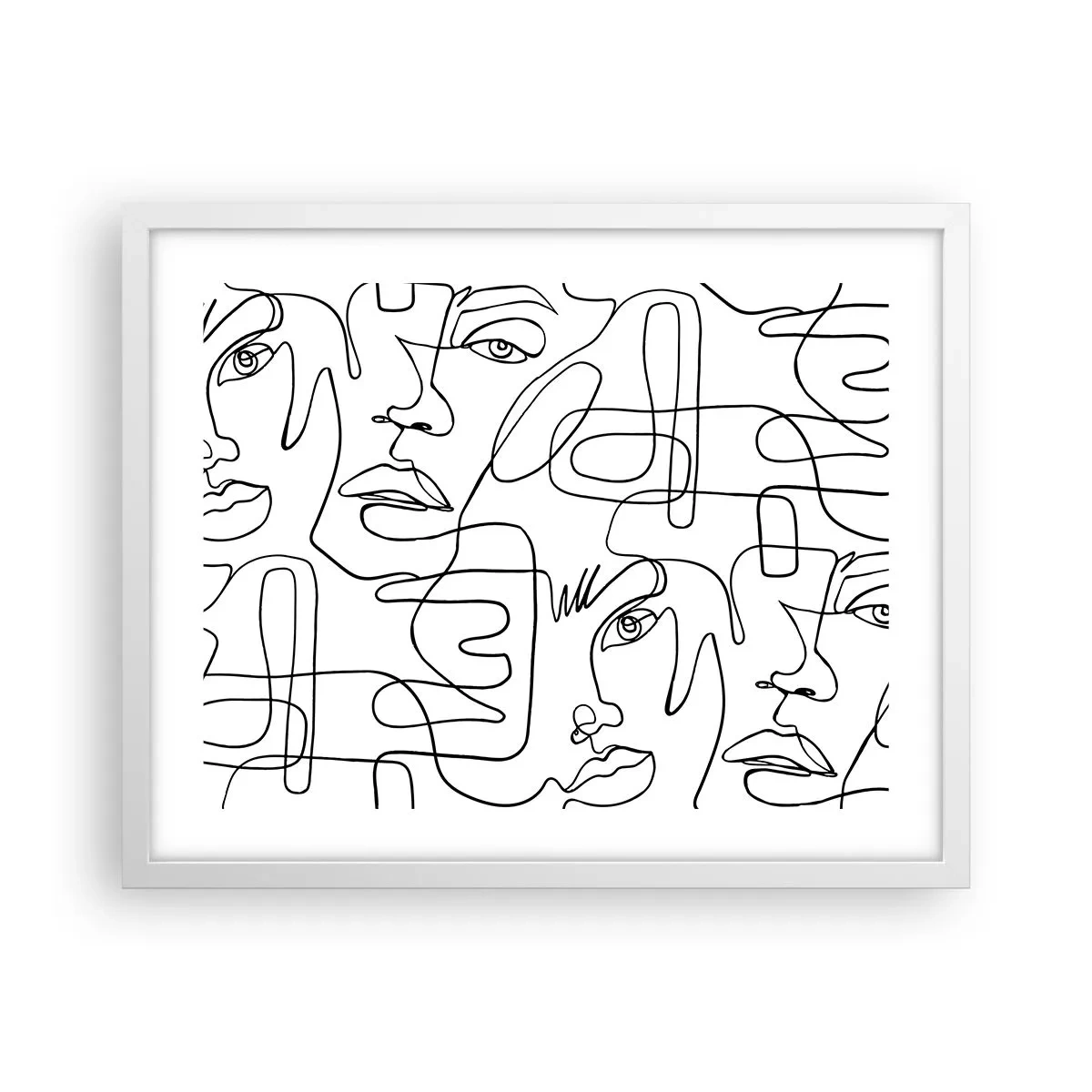 Plagát v bielom ráme - V spletených emóciách - 50x40 cm