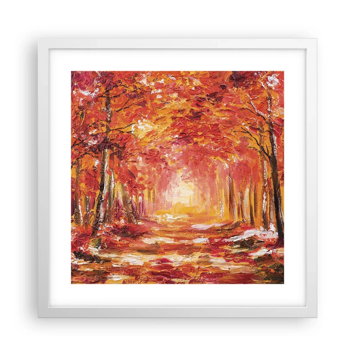 Plagát v bielom ráme - Medený les - 40x40 cm