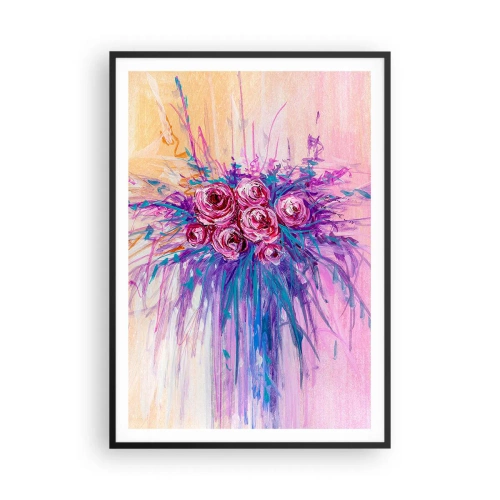 Plagát v čiernom ráme - Ružová fontána - 70x100 cm