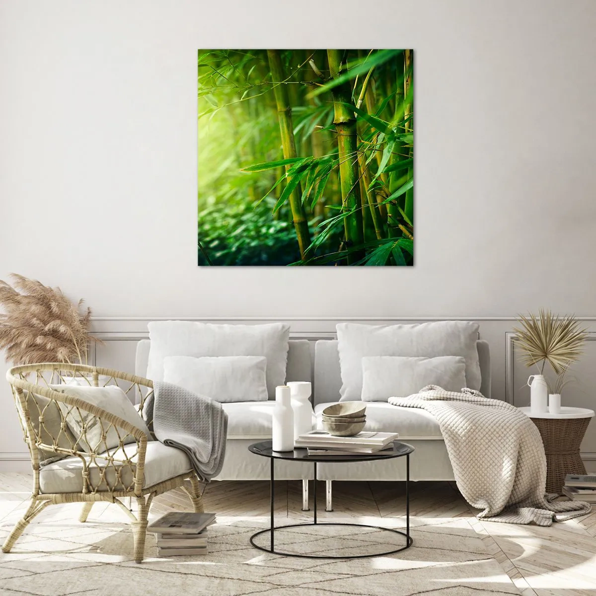 Obraz na skle - Poznať samotnú zeleň - 70x70 cm