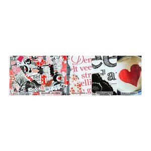 Vzorka samolepiacej fototapety Deluxe Sticker - Hipsterská koláž - Graffiti, Nástenná maľba, Vintage - 100x30 cm