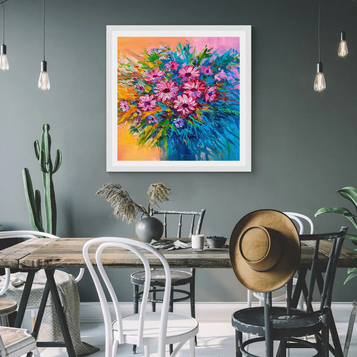 Plagát v bielom ráme - Energia života - 50x50 cm