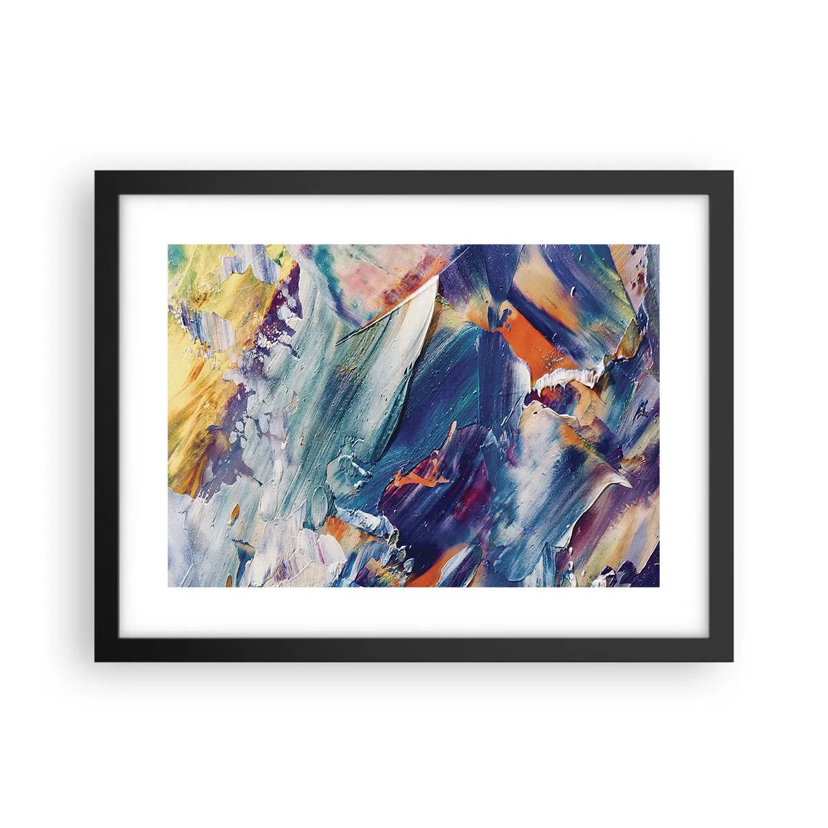 Plagát v čiernom ráme - Chaos farieb - 40x30 cm
