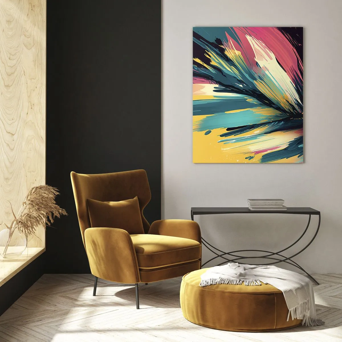 Obraz na skle - Kompozícia – explózia radosti - 50x70 cm