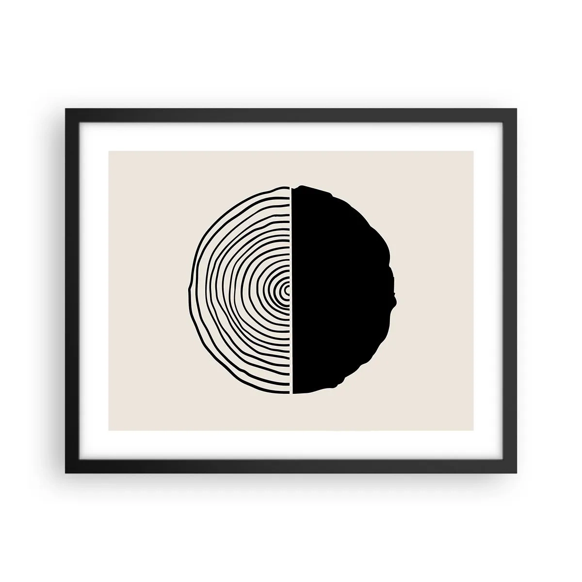 Plagát v čiernom ráme - Pol na pol - 50x40 cm