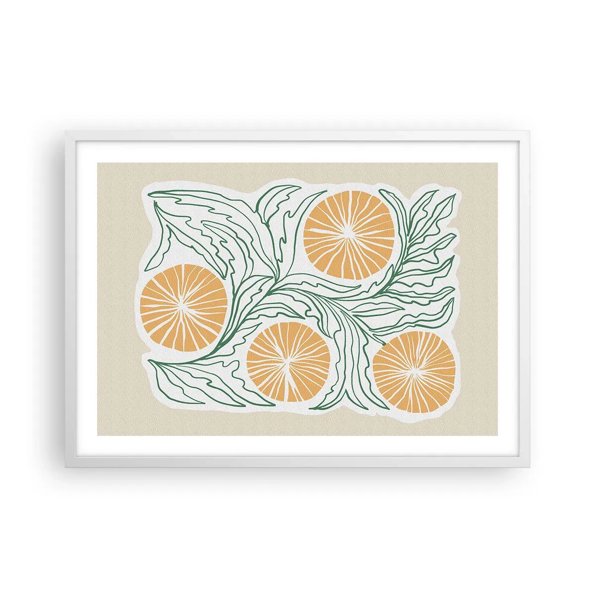 Plagát v bielom ráme - Etnicky s abstraktným nádychom - 70x50 cm