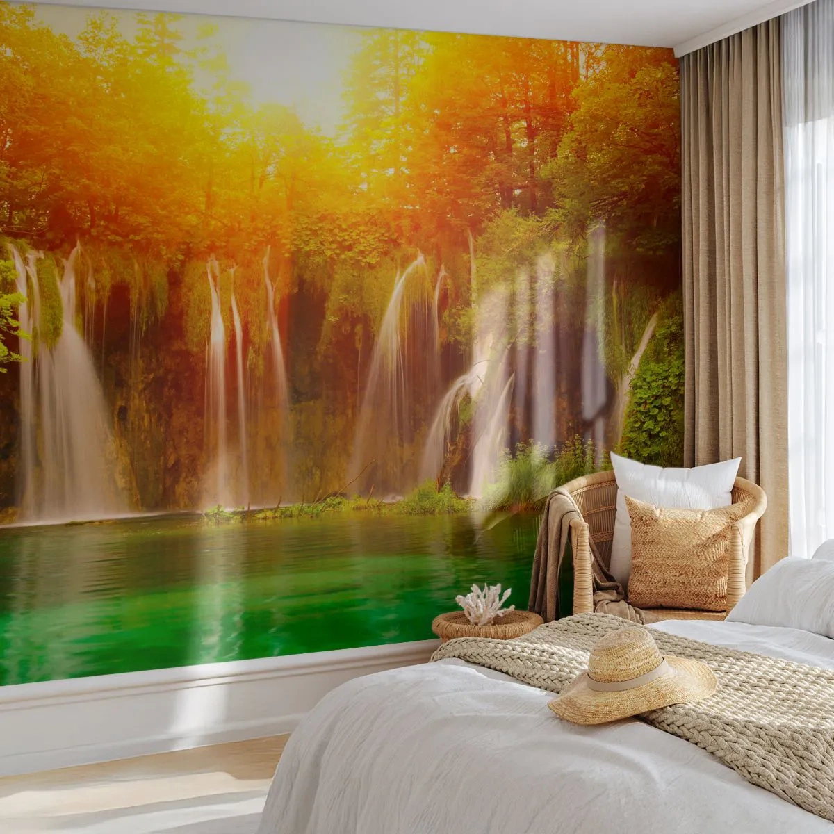 Fototapeta Premium Sand - Na slnku a v tieni - Krajina, Vodopád, Chorvátsko - 400x280 cm
