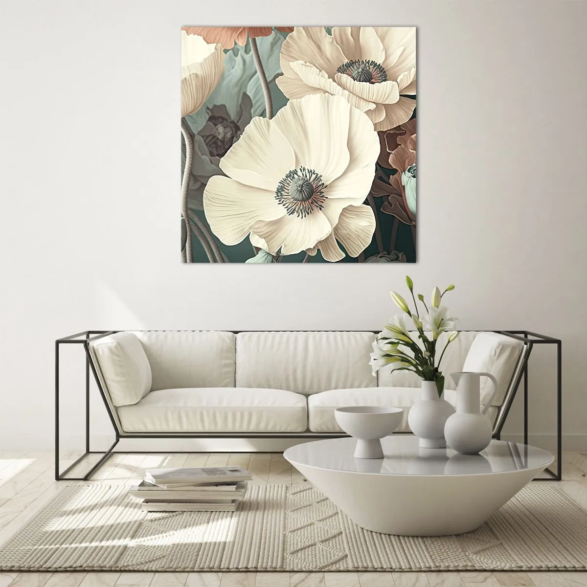 Obraz na skle - Šepot makov - 70x70 cm