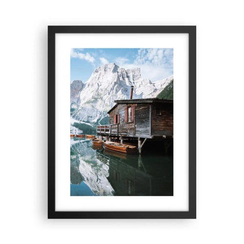 Plagát v čiernom ráme - Kryštalické, horské ráno - 30x40 cm