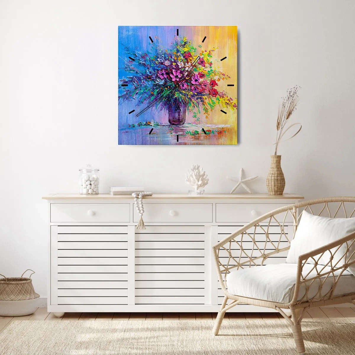 Nástenné hodiny - Dar letnej lúky - 40x40 cm