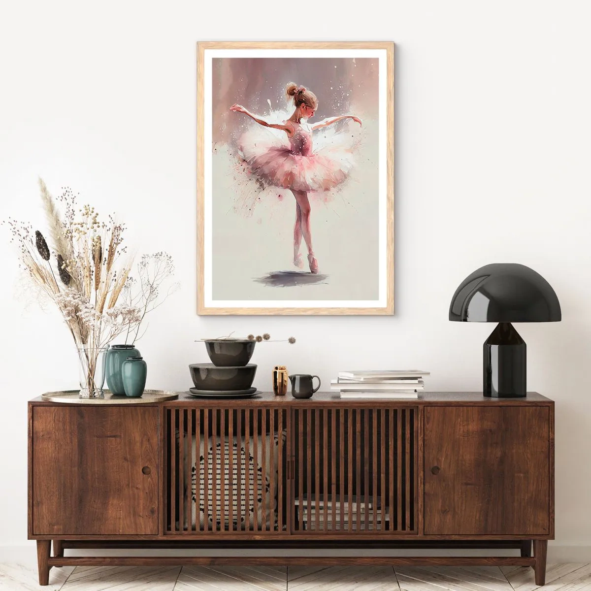 Plagát v ráme zo svetlého duba - Ako mladý vták - 61x91 cm