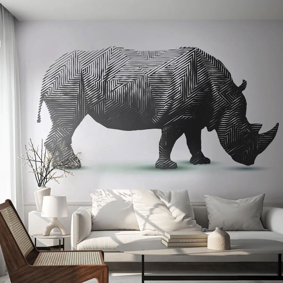 Fototapeta Standard Eco - Geometrická krása prírody - Zvieratá, Nosorožec, Grafika - 350x256 cm