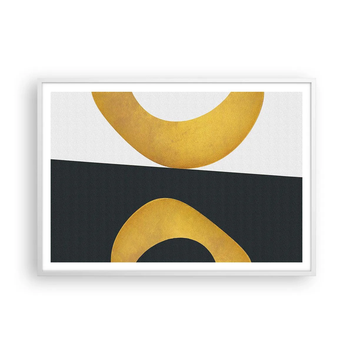 Plagát v bielom ráme - Po prvé: zlato - 100x70 cm