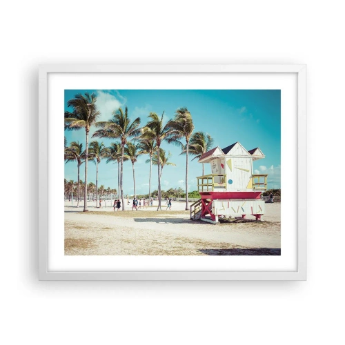 Plagát v bielom ráme - Čaká ťa krásny deň - 50x40 cm