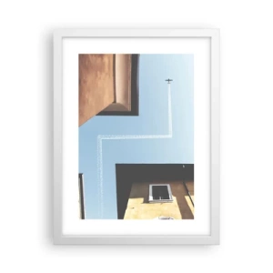 Plagát v bielom ráme - Nad mestským labyrintom - 30x40 cm