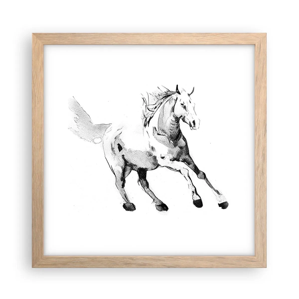 Plagát v ráme zo svetlého duba - Neskrotená duša - 30x30 cm