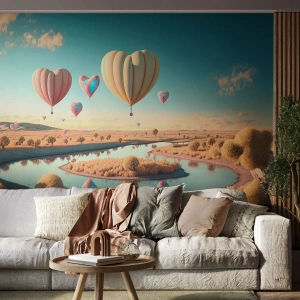 Fototapeta Standard Eco - Láska ťa nechá vzlietnuť - Balóny, Pastel, Candy - 350x256 cm