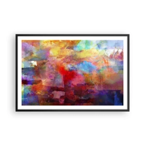 Plagát v čiernom ráme - Pozrieť sa doprostred dúhy - 91x61 cm