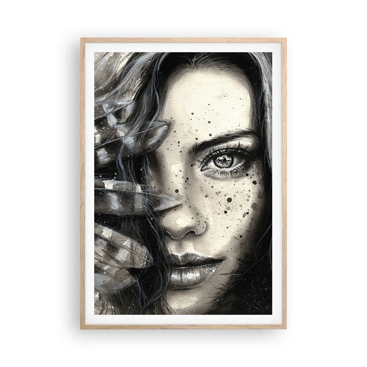 Plagát v ráme zo svetlého duba - Divoká krása - 70x100 cm