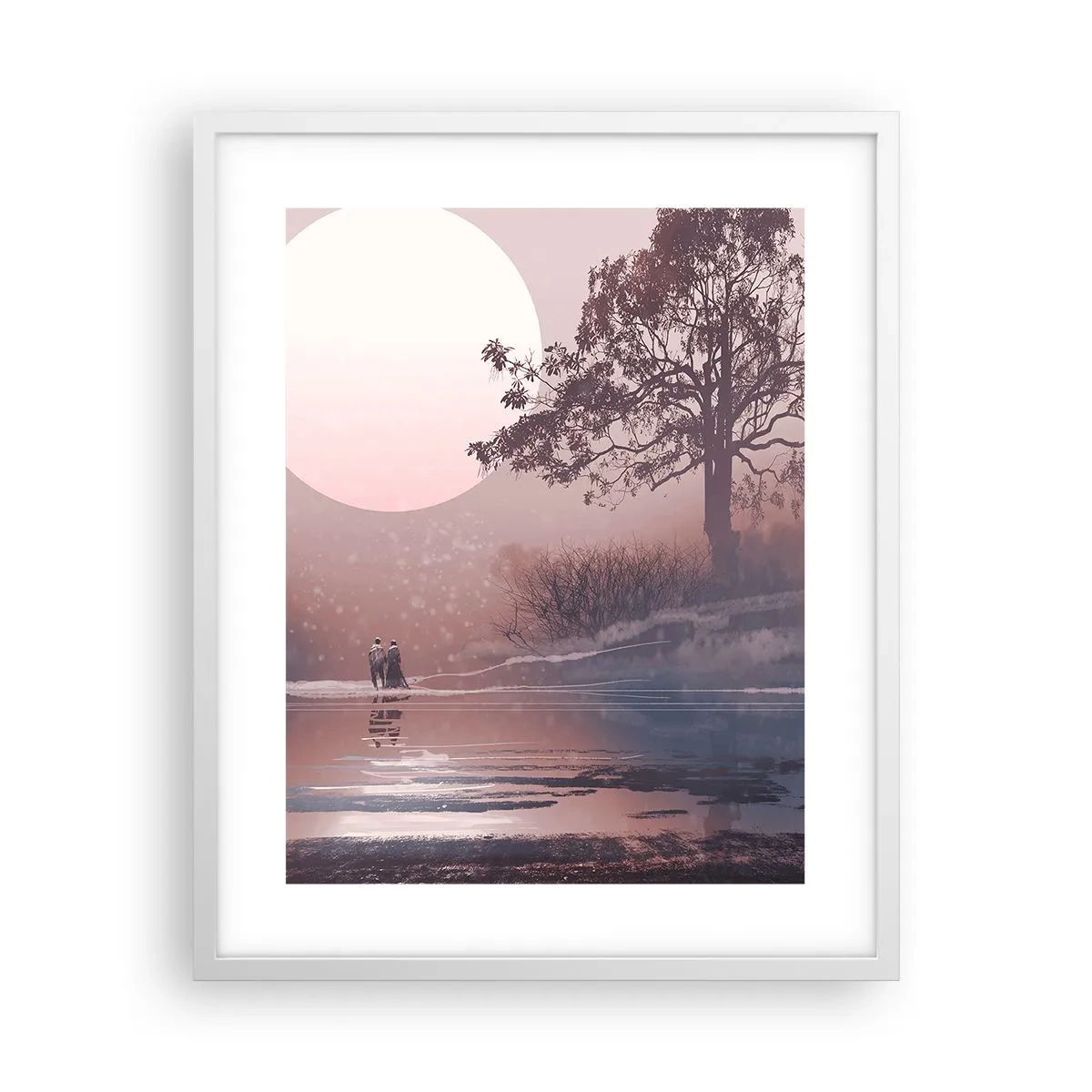 Plagát v bielom ráme - Nočné zázraky - 40x50 cm