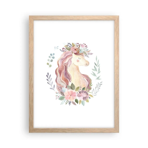 Plagát v ráme zo svetlého duba - Pozvánka do ríše rozprávok - 30x40 cm