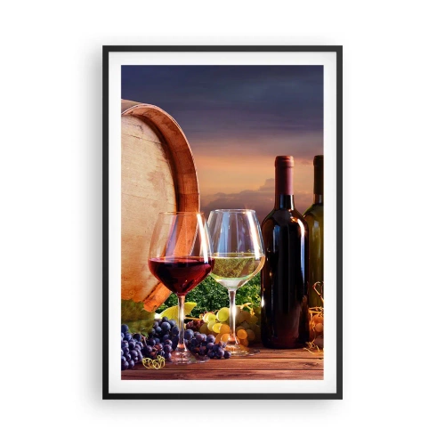 Plagát v čiernom ráme - Tu má život chuť - 61x91 cm