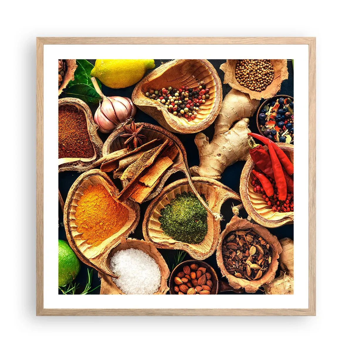 Plagát v ráme zo svetlého duba - Vezmi si, čo chceš - 60x60 cm