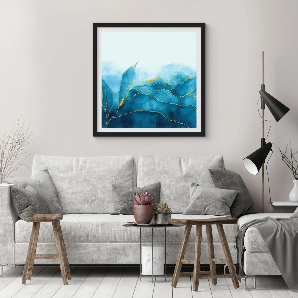 Plagát v čiernom ráme - Blankyt v zlate - 40x40 cm