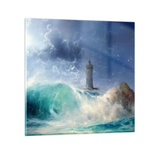 Obraz na skle - Na stráži proti živlom - 40x40 cm