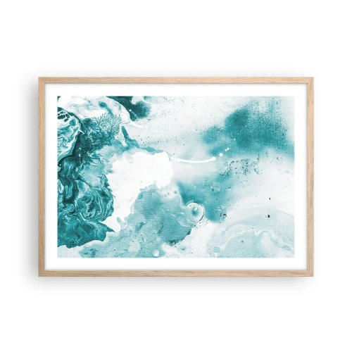 Plagát v ráme zo svetlého duba - Povodie modrej - 70x50 cm