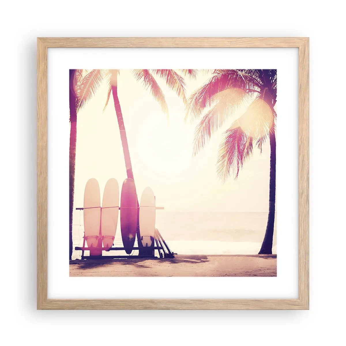 Plagát v ráme zo svetlého duba - Bude to skvelý deň - 40x40 cm