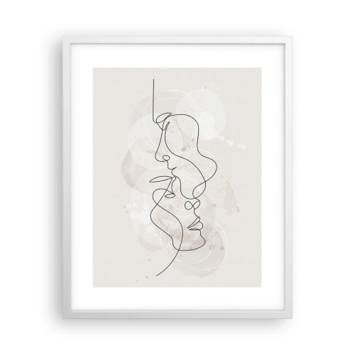 Plagát v bielom ráme - Zamotaní v objatí - 40x50 cm