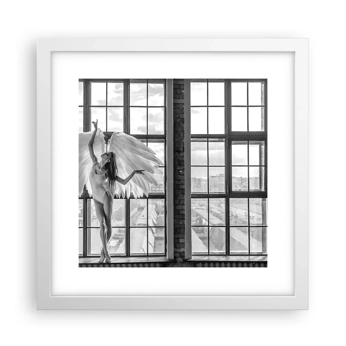 Plagát v bielom ráme - Mesto anjelov? - 30x30 cm