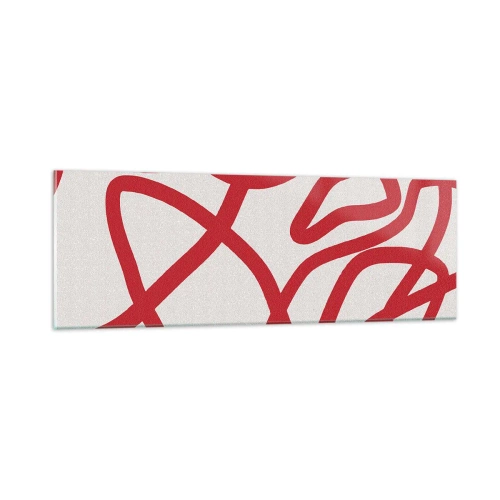 Obraz na skle - Červené na bielom - 90x30 cm