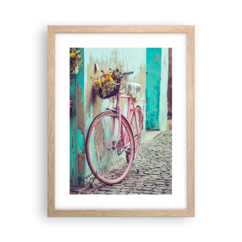 Plagát v ráme zo svetlého duba - Hneď sa vrátim - 30x40 cm