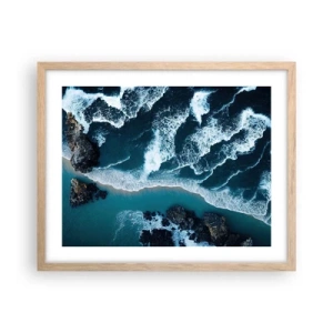 Plagát v ráme zo svetlého duba - Zahalené do vĺn - 50x40 cm