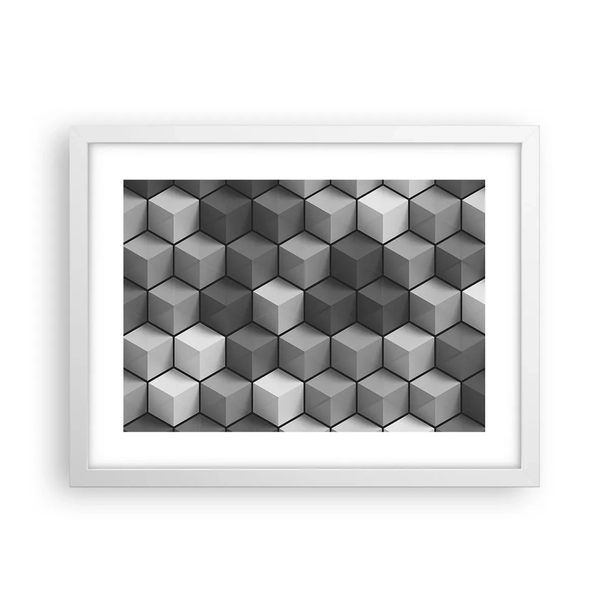 Plagát v bielom ráme - Kubistické puzzle - 40x30 cm