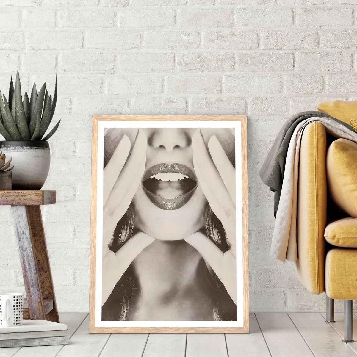 Plagát v ráme zo svetlého duba - Už idem! - 70x100 cm