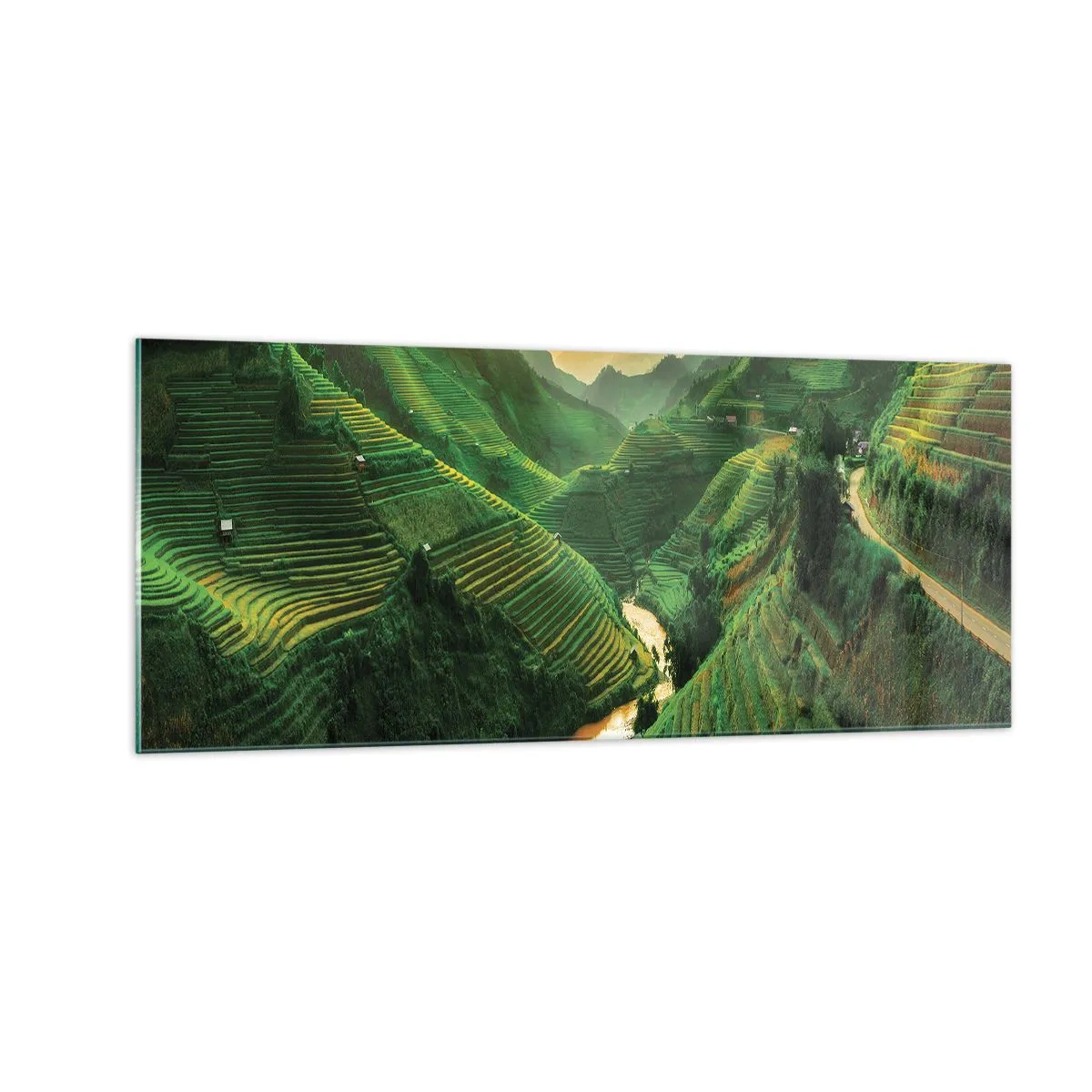 Obraz na skle - Vietnamské údolie - 100x40 cm