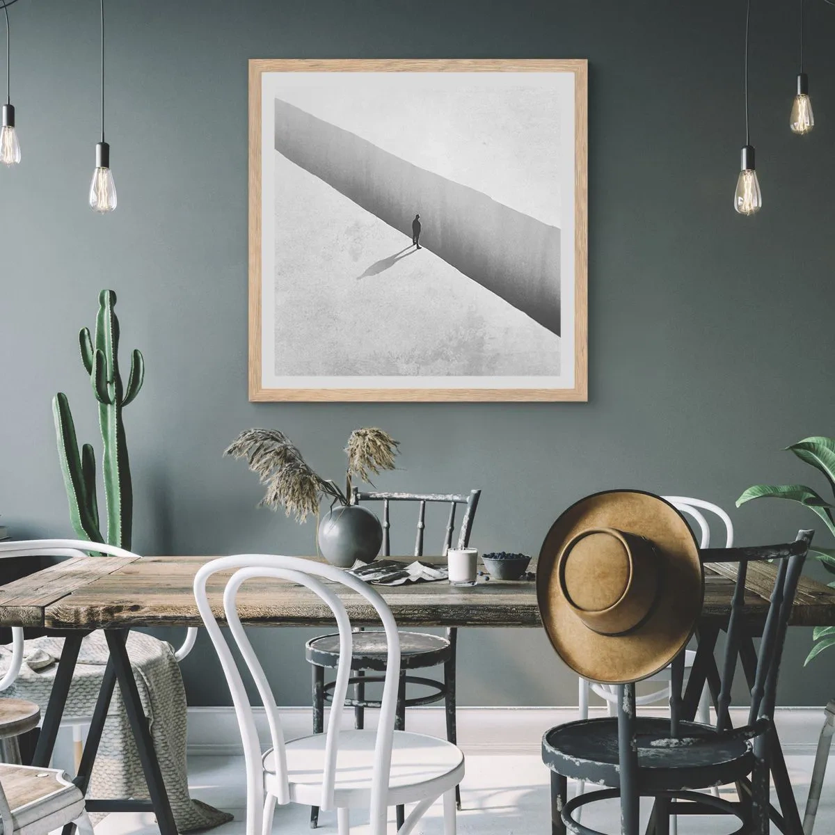 Plagát v ráme zo svetlého duba - Jasný cieľ - 30x30 cm