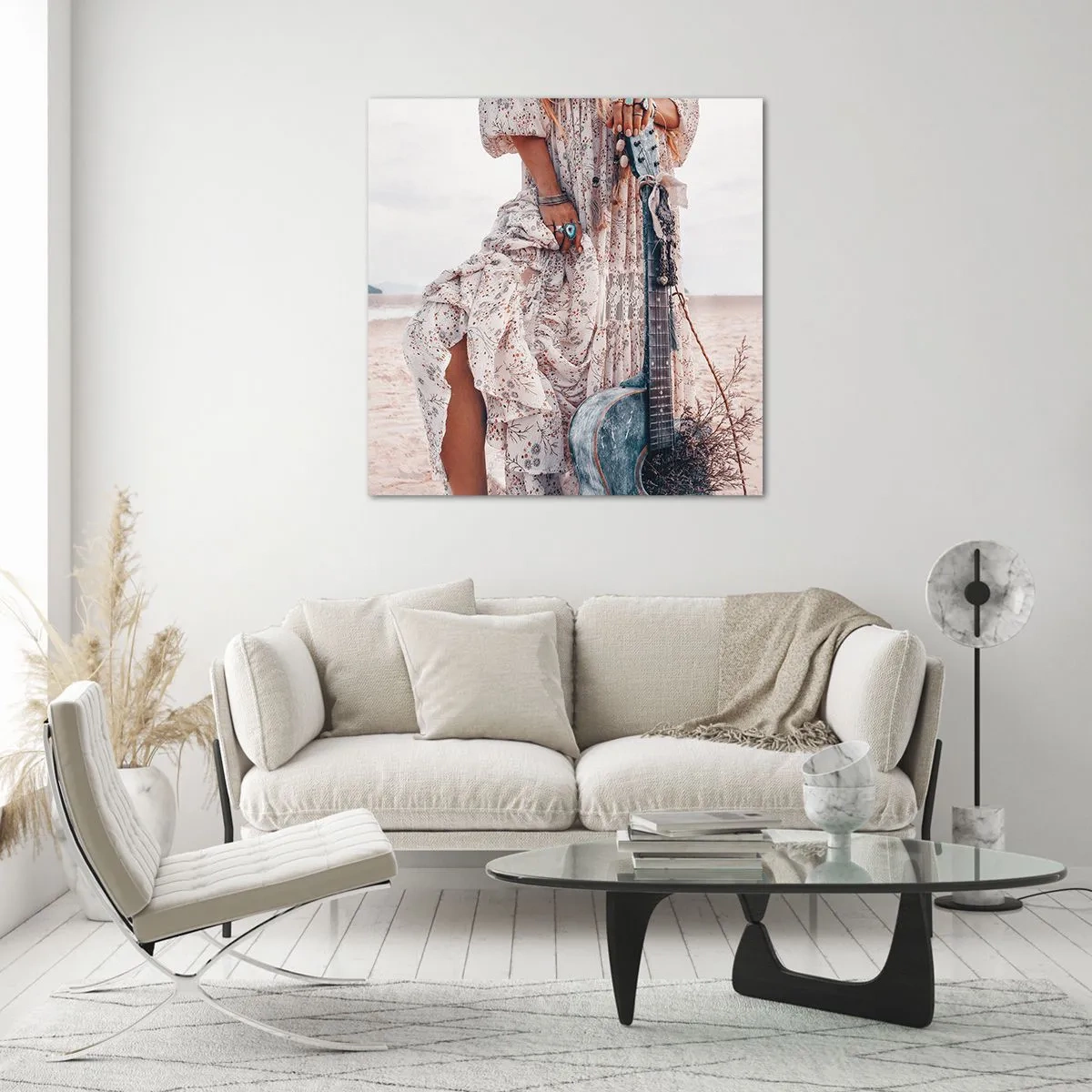 Obraz na skle - Kvetinové deti na ceste - 70x70 cm