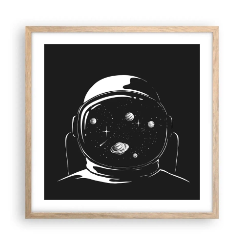 Plagát v ráme zo svetlého duba - Skvelý výhľad - 50x50 cm