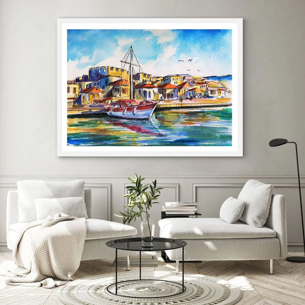 Plagát v bielom ráme - Dúhové popoludnie - 100x70 cm