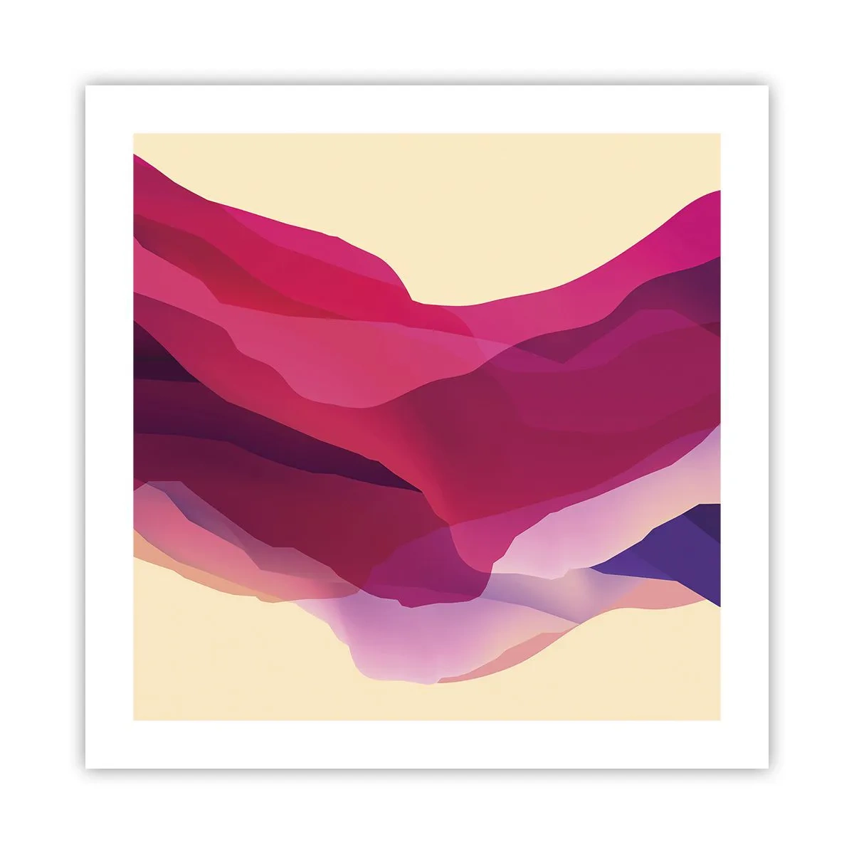 Plagát - Fialové vlny - 50x50 cm