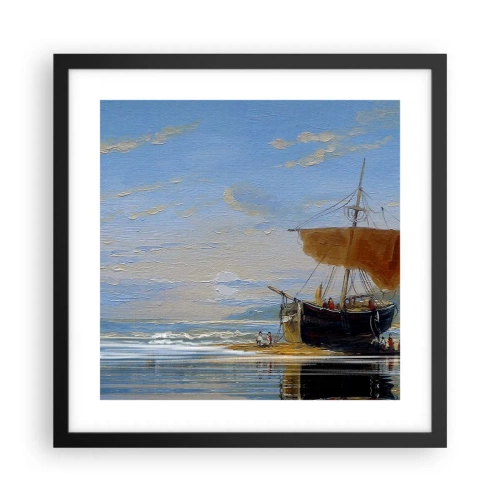 Plagát v čiernom ráme - Voda, zem, vzduch - 40x40 cm