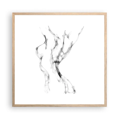 Plagát v ráme zo svetlého duba - Krásna a silná - 60x60 cm