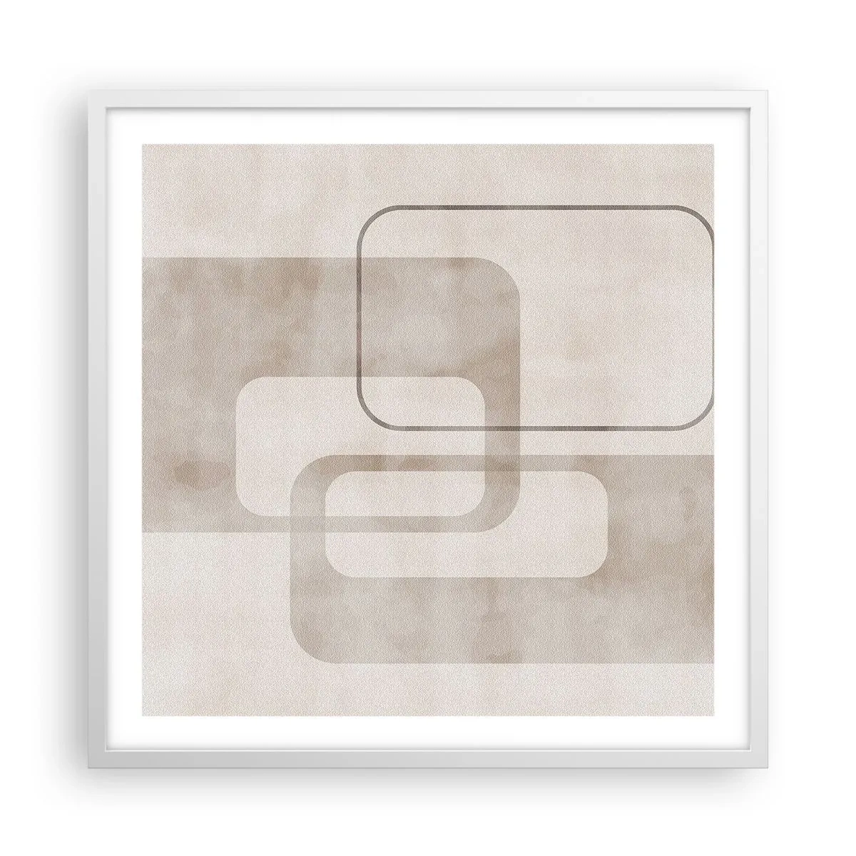 Plagát v bielom ráme - Geometrická fúga - 60x60 cm